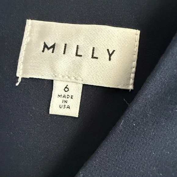 Milly Dress Navy Bell Sleeves - Picture 2 of 6